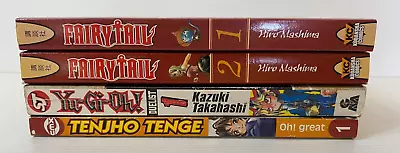 Mixed Manga 4x  Book Bundle Fairy Tail Yu-gi-oh Tenjho Tenge English Edition • £15.99