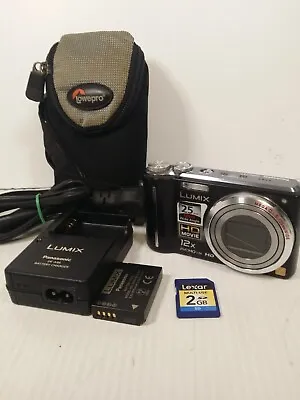 Panasonic Lumix DMC-TZ7 Black 10MP Leica With Charger And Case • $180