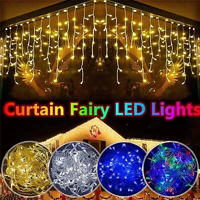 LED Curtain Fairy String Light Icicle Lights Xmas Party Decor Christmas Outdoor • $18.49