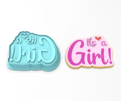 $8.68 • Buy It's A Girl Cookie Cutter & Stamp | Baby Shower Gender Reveal Party
