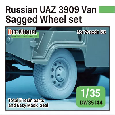 DEF 1/35 Russian UAZ 3909 Van Sagged Wheel Set For Zvezda Kits • $18.63