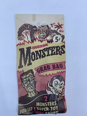 Vintage 1960s Best Plastics Horror Monsters Grab Bag SEALED Monster Toy Candy • $100