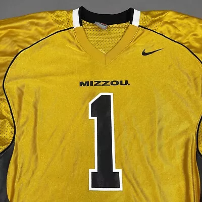 Missouri Tigers Jersey Mens Small Yellow Nike Team Vintage Football Mesh Mizzou • $39.95