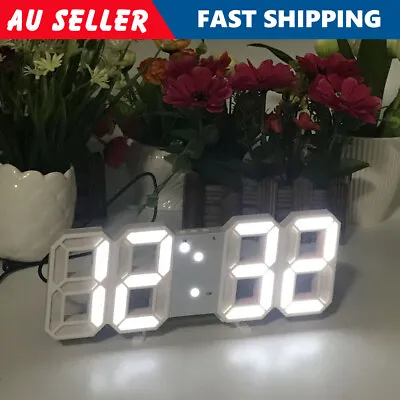 $16.29 • Buy LED Digital Wall Clock Alarm USB Date Temperature Table Desktop Home Decoration