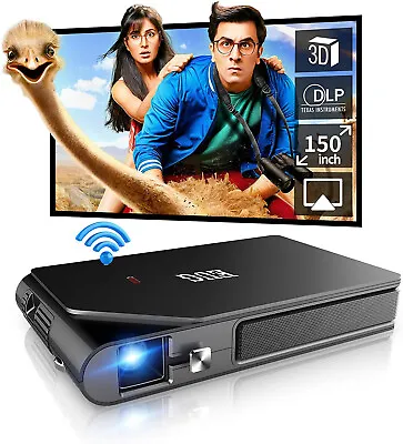£339.99 • Buy WiFi 7000:1 Pico DLP 3D Projector Full HD Wireless Airplay For IPhone Worldcup