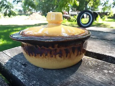  Medalta Pottery Canada Stoneware RedCliff ALTA Casserole Dish With Lid Yellow  • $16