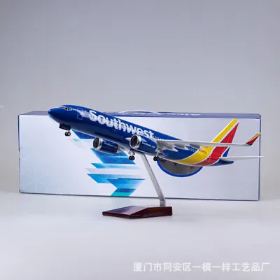 18.5  Southwest Airlines 1/80 Boeing 737 Resin Passager Airplane Model W/N Light • $104.49