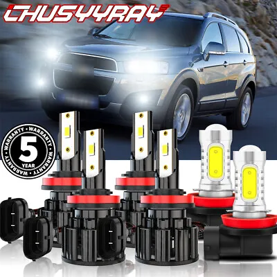 $35.94 • Buy For Chevy Captiva Sport 2012-2015 6000K LED Headlight + Fog Lights 6 Bulbs Combo
