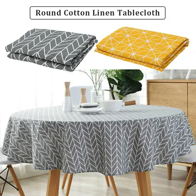 $15.29 • Buy Cotton Table Cloths Round Bright  Linen Household Garden Dining Bed Tableware LK