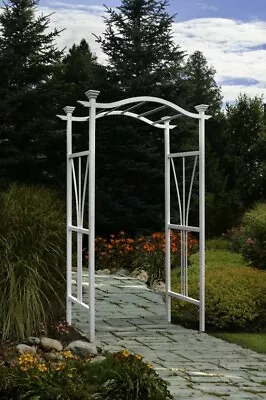 VITA LONDON Arbor Decorative Vinyl Garden Patio Wedding Arch Trellis W/WARRANTY • $169.99