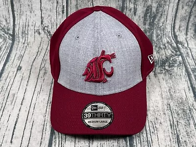 Washington State Cougars New Era 39THIRTY Men's Stretch Fit Hat Size M/L • $864.25