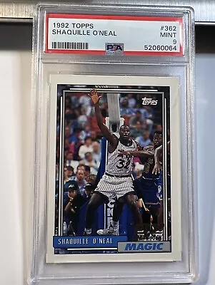 1992 Topps Shaquille O’Neal #362 Orlando Magic HOF RC Rookie PSA 9 Mint • $24.99