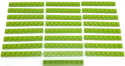 Lego 25 New Lime Plates 1 X 8 Stud Pieces • $11.79