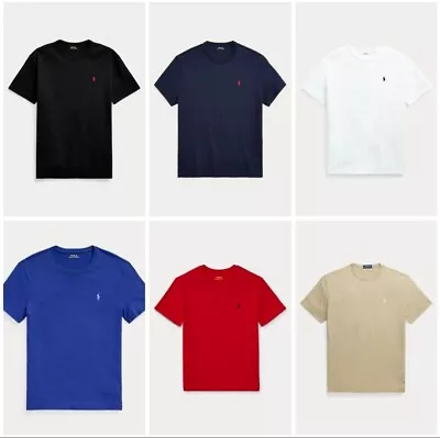 Mens Ralph Lauren T Shirt 100% Cotton Crew Neck Short Sleeve Tees • £14.95