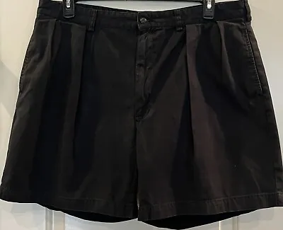 $14 • Buy Polo Ralph Lauren Men’s Andrew Pleated Front Black Shorts Size 40