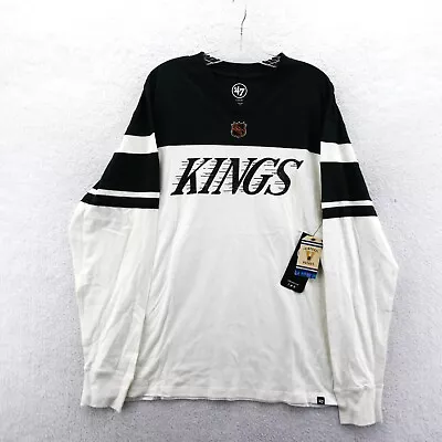 Los Angeles Kings Shirt Large Mens Hockey '47 Brand White Cotton Motion LS New • $42.74
