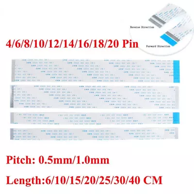 10Pcs FPC FFC Ribbon Flexible Flat Cable 4/6/8/10/12/14/16/18/20 Pin 0.5mm 1.0mm • $6.79