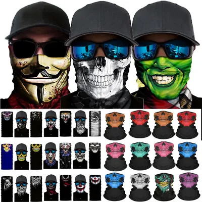 Motorbike Bandana Balaclava Face Mask Cover Cycling Neck Gaiter Scarf Washable • £3.64