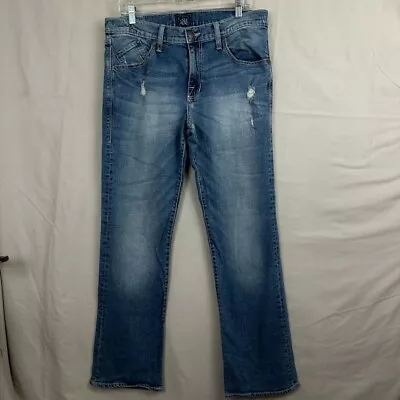 ROCK&REPUBLIC Jeans Men's 34x32 Blue Henlee Flap Pockets Light Distress • $12.14