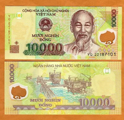 Vietnam 10000 (10000) Dong 2022 P-119p POLYMER UNC • $1.63