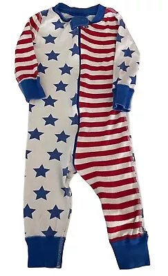 Hanna Andersson One Pc Pajamas PJs Sz 70 9-18 Months Patriotic 4th Of July USA ^ • $17.99
