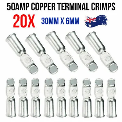 $9.99 • Buy 20Pcs 50 Amp Copper Terminals Connector For 50a Anderson Style Plugs Contacts AU