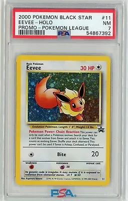 $39.99 • Buy PSA 7 Near Mint - Eevee #11 (WoTC Black Star Promo) Holo Rare Pokemon Card