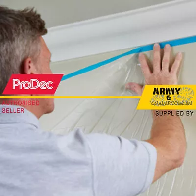 Prodec Pre-Masked Masking Film Poly Roll Masking Tape For House/Car Painting  • £10.59