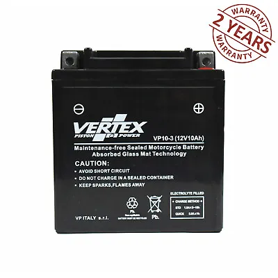 Kawasaki Z 650 B 1977 VP10-3 Vertex Battery AGM 12V YB10L-A2 YB10L-B2 12N10-3B • £47.99