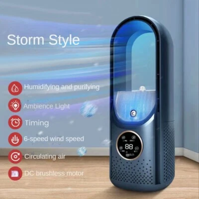 $39.99 • Buy Portable Air Cooler Leafless Electric Fan 6 Speed Silent Timer Air Conditioner C