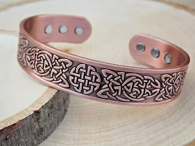 Copper Magnetic Bracelet - Arthritis Pain Therapy Energy Cuff - Celtic Knot • $14.65