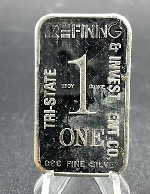 Tri-State Refining 1/3 Fractional Breakaway Reverse .999 Fine 1 Oz Silver Bar • $50