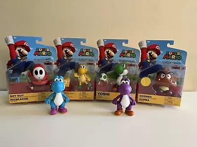 Jakks Pacific 4” Super Mario 6 Figure Lot: (3) Yoshi Goompa Shy Guy Koopa NEW • $6