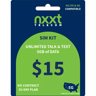 $15/Mo Nxxt Prepaid Flex Plan | Unlmtd Talk Text And 5GB Of High Speed Data • $15