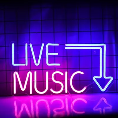 Live Music Neon Sign Music LED Neon Lights Letters Neon Light Sign Neon Bar S... • $49.45