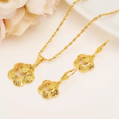 New -Gold Jewelry Set 24k Dubai Gold Plated Jewelry Set African Jewelry Gift • $36.27