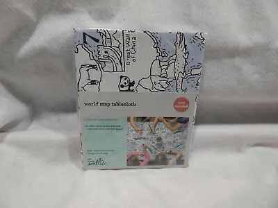 NEW Eat Sleep Doodle World Map Coloring Tablecloth SEALED Free Shipping • $19.99