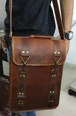 Men’s Genuine Brown Leather Laptop Bag Messenger Shoulder Briefcase Handbag • $56.43