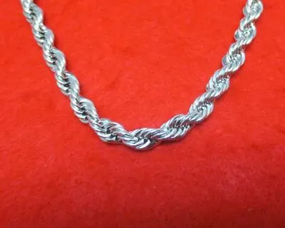 Mens 30  Bling 14kt White Gold Plated 7mm Rope  Chain  Hip Hop Necklace • $15.71