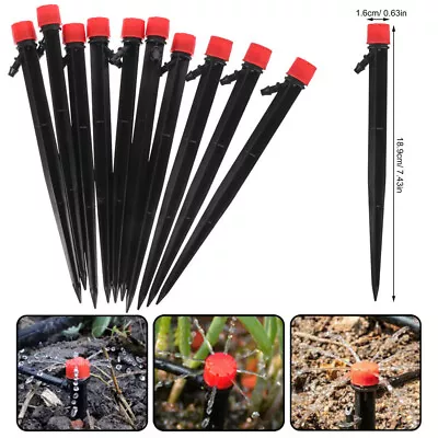 50pcs Adjustable Water Flow Irrigation Drippers On Stake Emitter Drip Sprinklers • $11.99