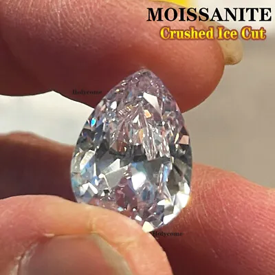 Crushed Ice Cut Pear Moissanite Loose Stone D Color VVS1 Gemstone W/ Certificate • $379.99