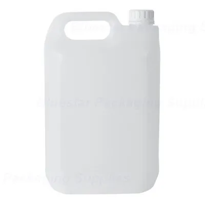 5 Litre 5L Plastic Jerry Can Bottle Water Carrier Container With Tamper Caps • £7.99