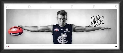 $495 • Buy Patrick Cripps Carlton Blues Wings Signed & Framed AFL Tribute Official