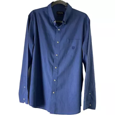Chaps Shirt Mens Large Solid Blue Easy Care Logo • $15