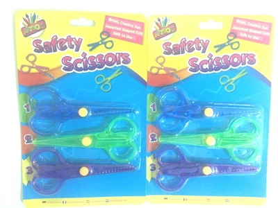 £2.89 • Buy Pack Of 3 Colorful Children Kids Art & Craft Safety Scissors School Homework 