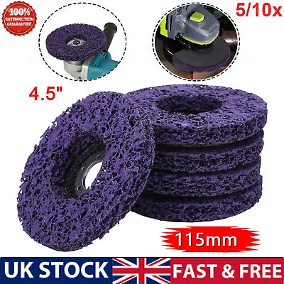 5/10Pcs 115mm 4.5  Poly Strip Disc Abrasive Wheel Paint Rust Removal For Grinder • £13.55