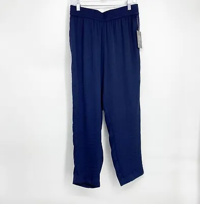 Vince Camuto Pull-On Cropped Straight Leg Pants Navy Blue Lightweight Small • $7.50