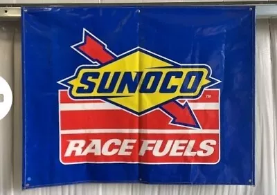 Vintage Sunoco Race Fuels Plastic Banner Ford Chevy Mopar Racing Petroleum  • $96