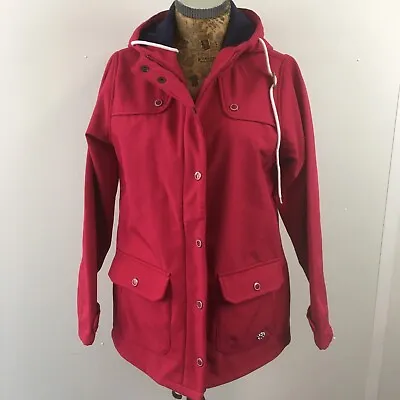 PACO Jacket Stretch Pink Anorak Hood Uk 12 Coastal Coat • £21.98