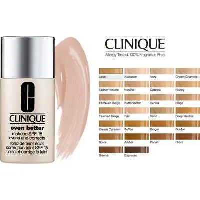 £25.90 • Buy Clinique Even Better Foundation SPF15 30ml Full Size - Boxed - Assorted Shades